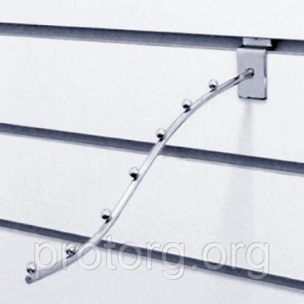Kронштейн для экономпанели изогнутый, 7 шаров, L=300 мм, D=8 мм, хром
