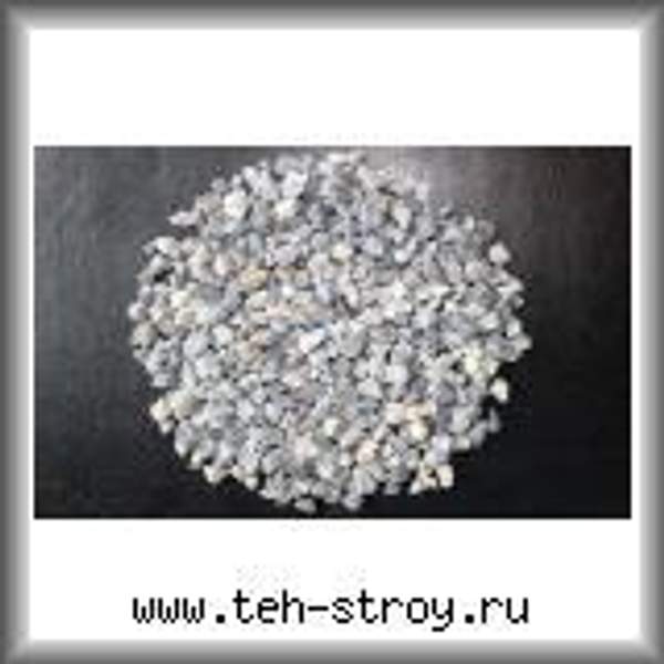 Крошка кварцевая каменная дымчатая серая 5.0-10.0 в мешках по 25 кг