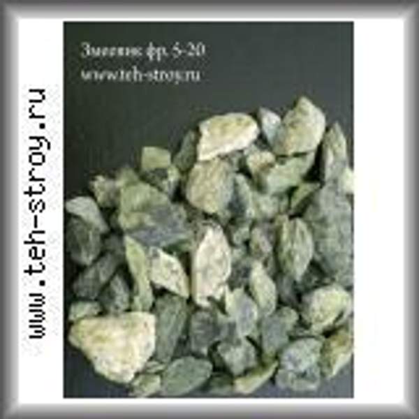 Крошка змеевиковая каменная зеленая 5.0-20.0 в мешках по 25 кг