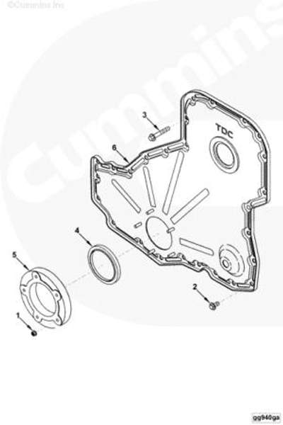 Крышка двигателя (передних распределительных шестерен) Cummins 6CT 6L 3943813