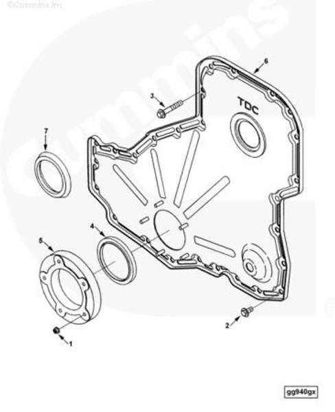 Крышка картера шестерен Cummins ISC QSC 3948045 3943752 3958113