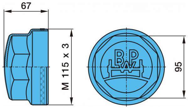 Крышка ступицы BPW M115x3 H67 SW95 8kt. 03.212.23.02.0