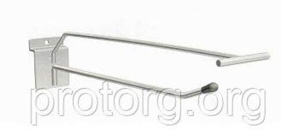 Крючок одинарный для экономпанели с ценникодержателем L200 хром, d=5 мм