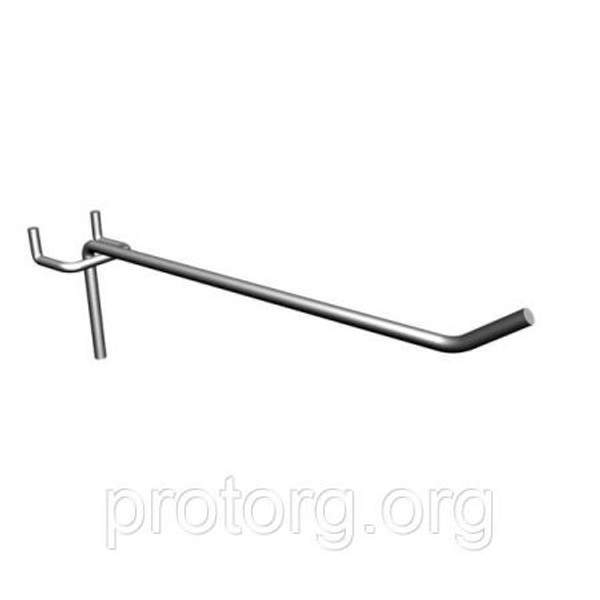 Крючок одинарный на перфопанель d=5 L=300 мм, хром