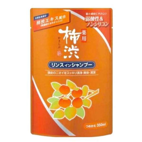 Kumano Cosmetics Шампунь-кондиционер против перхоти с хурмой и лекарственными травами (сменка) Kakishibu 350 ml