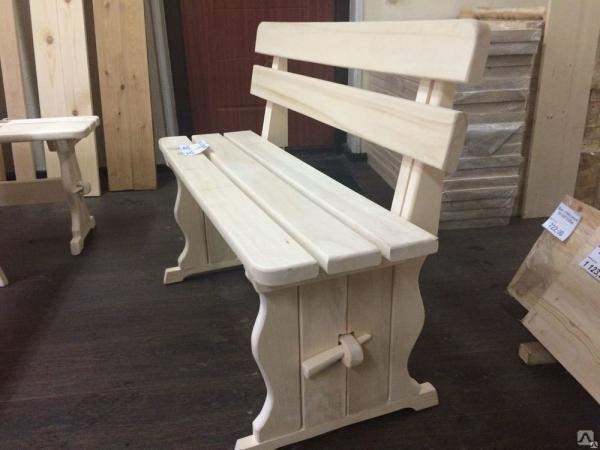 Лавка со спинкой 1200*300*440 для бани