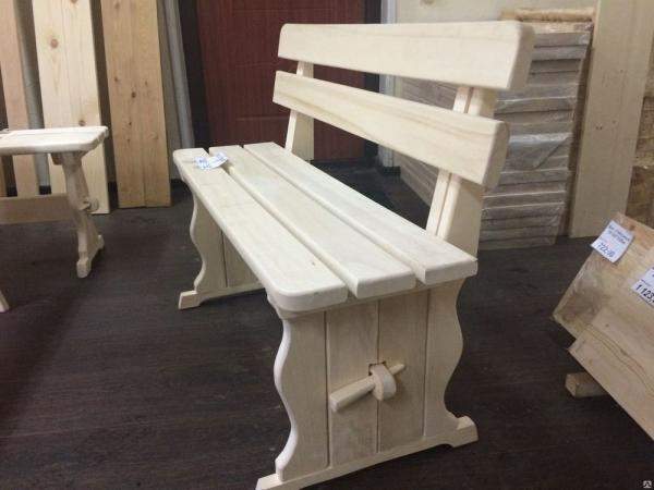 Лавка со спинкой деревянная 1.5 метра