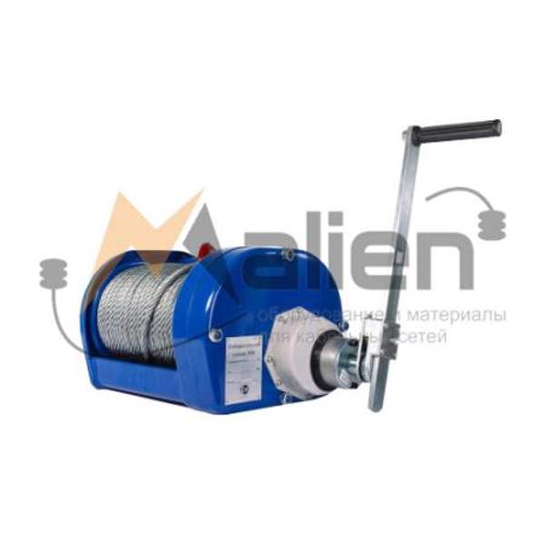 Лебедка ручная барабанная ЛРБ-2000 МАЛИЕН с тросом D=9мм, L=40м