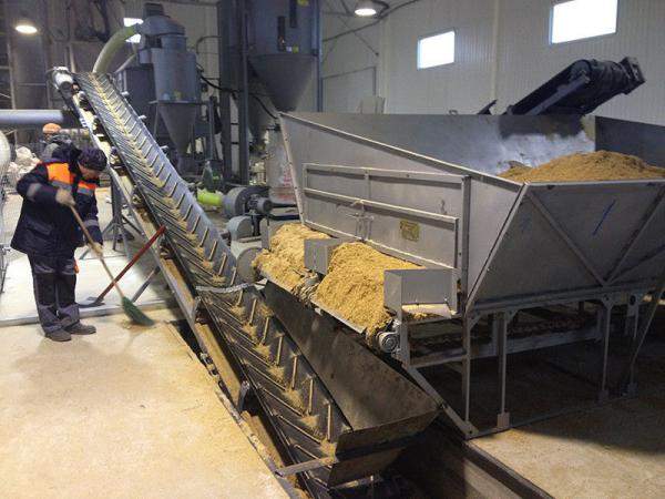Лента для линии производства пеллет из лузги подсолнечника
