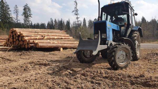 Лесные грабли на трактор ЛГ-82 на МТЗ-82 короткие 712мм толкатель