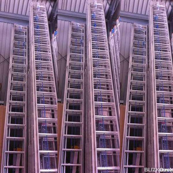 Лестница-стремянка 3-х секционная, профиль 33, 3х15 ПРОФИ с тросом