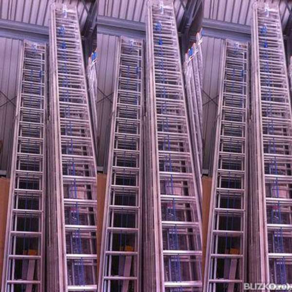 Лестница-стремянка 3-х секционная, профиль 33, 3х25 ПРОФИ с тросом