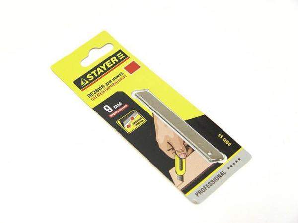 Лезвия STAYER "PROFESSIONAL" сегментированные, 9 мм, 5 шт (0905-S5)
