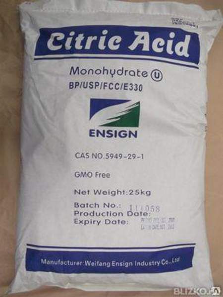 Лимонная кислота , мешок 25 кг