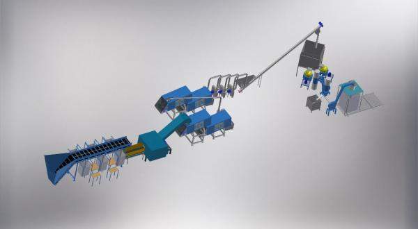 Линия мойки и агломерации сильнозагрязненных полимеров мощностью 1 т/ч