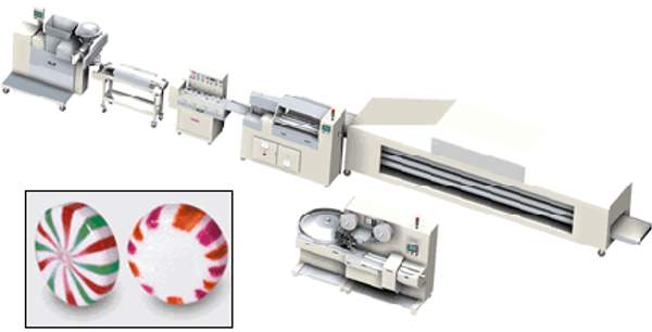 Линия производства полосатых леденцов