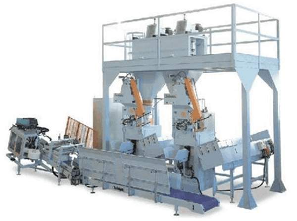 Линия упаковки в клапанные мешки