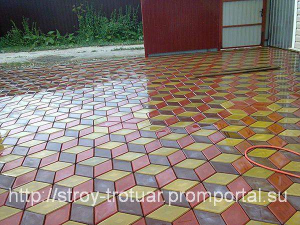 Литейная тротуарная плитка Ромб (красная)