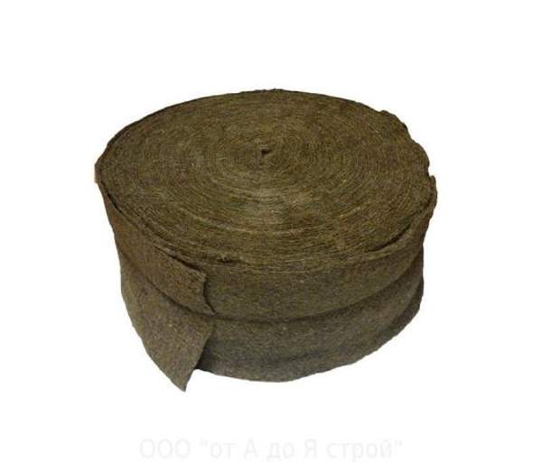 Льняной межвенцовый утеплитель РосЭкоМат 450 гр/м2 0,15х50м