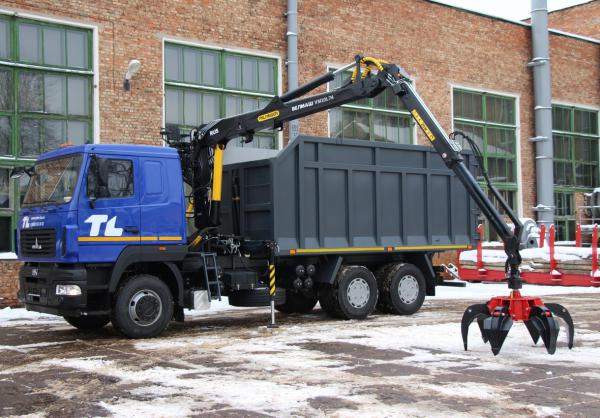 Ломовоз на шасси МАЗ 6312C5 с манипулятором VM10L74M в Челябинске
