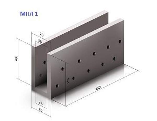 Лоток междупутный МПЛ тип II H-1.0