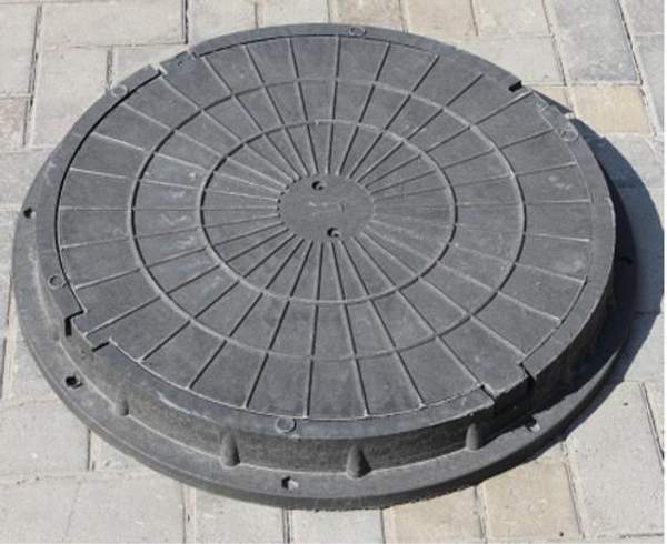 Люк полимерно-песчаный круглый тип Л(А15) Н60 - черный