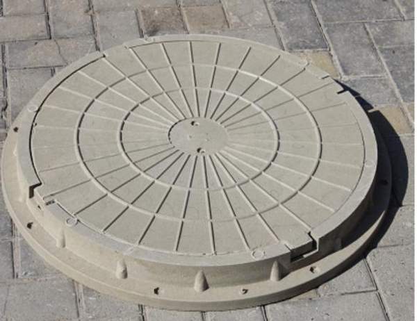 Люк полимерно-песчаный круглый тип Л(А15) Н90 - серый