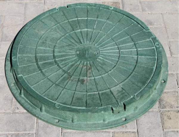 Люк полимерно-песчаный круглый тип Л(А15) Н90 - зеленый