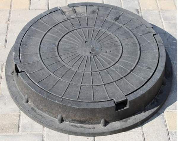 Люк полимерно-песчаный тяжелый тип Т - черный