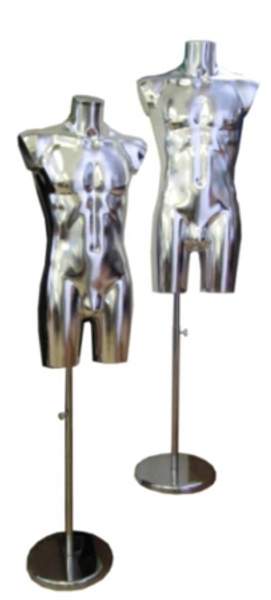 Манекен/торс мужской (серебряный, блестящий), NFA, Италия.