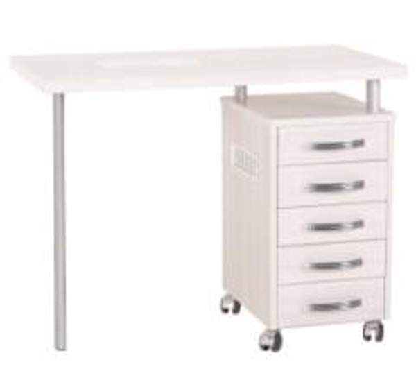 Маникюрный стол однотумбовый, передвижной (МДФ)