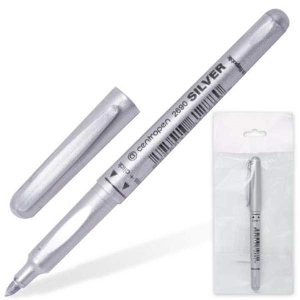 Маркер декоративный CENTROPEN, СЕРЕБРЯНЫЙ, круглый наконечник, 1,8 мм