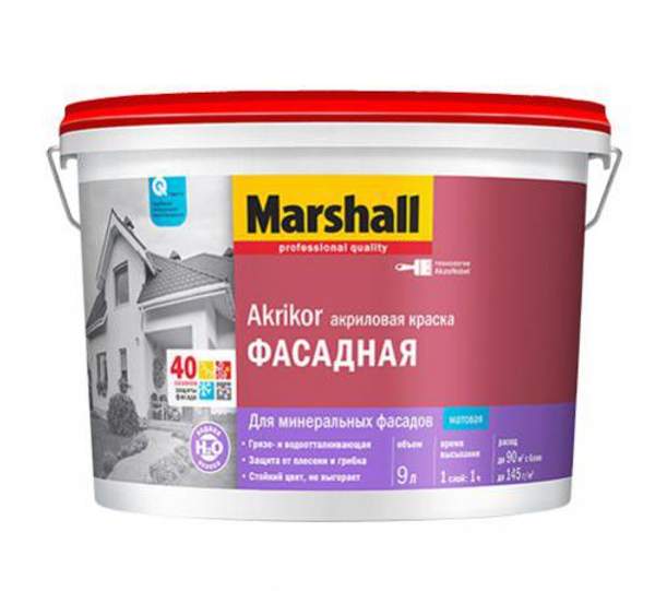 MARSHALL AKRIKOR ФАСАДНАЯ КРАСКА ДЛЯ ФАСАДНЫХ ПОВЕРХНОСТЕЙ МАТОВАЯ Маршалл
