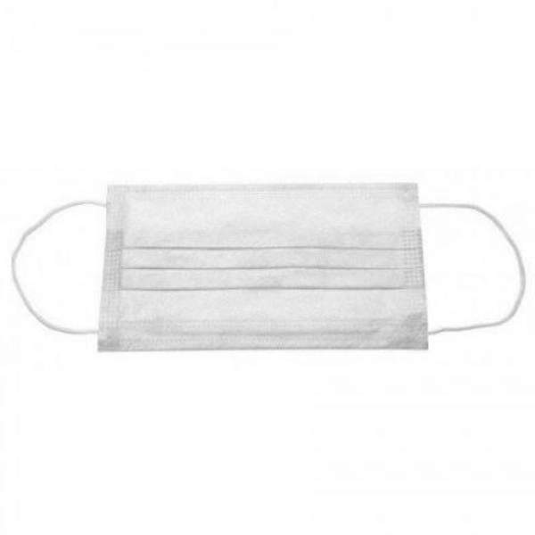 Маски мед. 3-сл. с нос. фиксатором в п/э (белые)