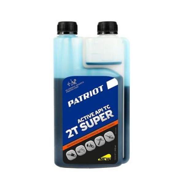 Масло 2-х тактное полусинтетическое с дозатором PATRIOT SUPER ACTIVE 2T, 0,946 л.