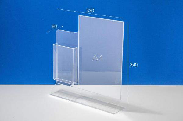 Менюхолдер (тейбл тент) А4 верт с буклетницей