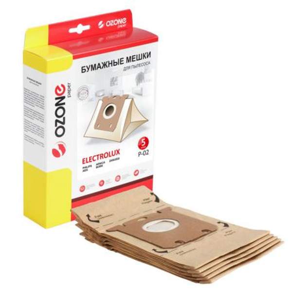 Мешки-пылесборники Ozone бумажные 5 шт P-02