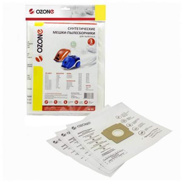 Мешки-пылесборники Ozone синтетические 3 шт