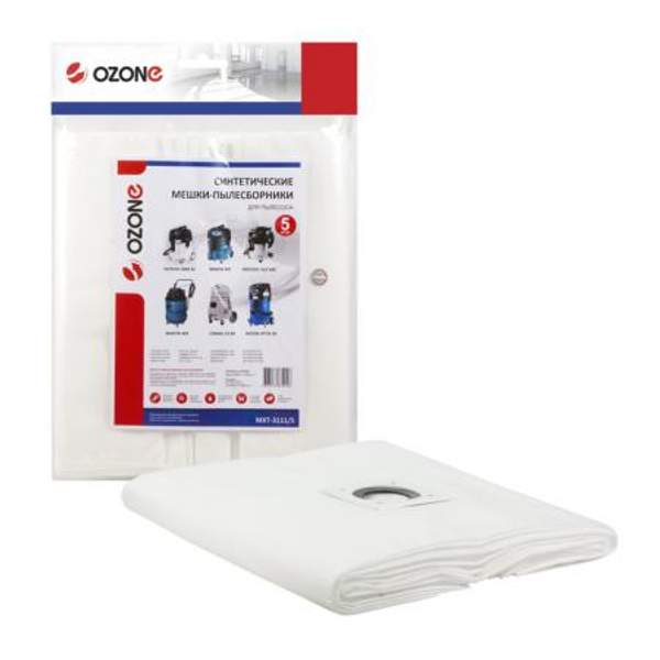 Мешки-пылесборники Ozone синтетические, пластиковый фланец 5 шт