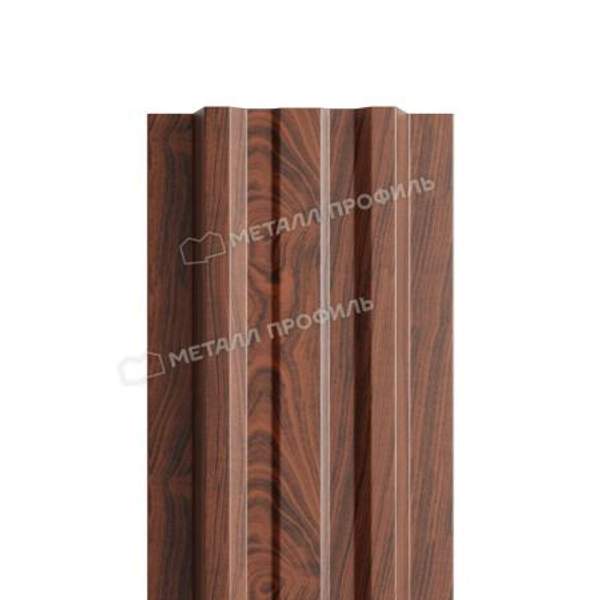 Металл Профиль Штакетник металлический МП LАNE-T 16,5х99 (ECOSTEEL-01-МореныйДуб-0.5)