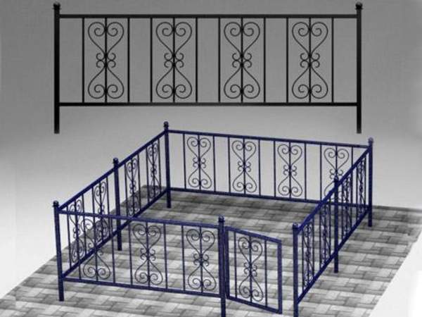 Металлическая оградка №82 - изготовим по вашим размерам