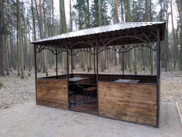 Металлическая парковая беседка БС-028