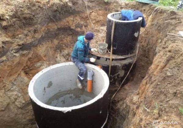 Металлический бак септик под канализацию