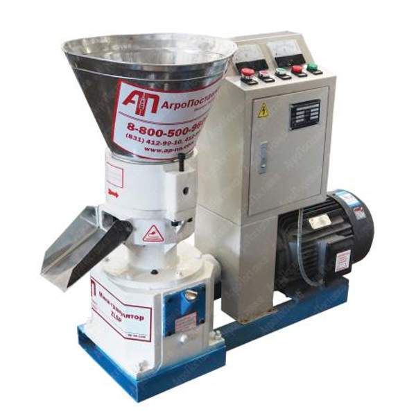 Мини гранулятор комбикорма ZLSP 200В, плоскоматричный