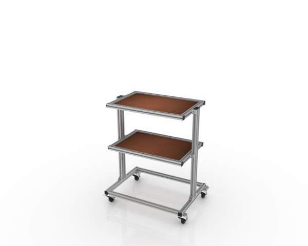 Мобильный стеллаж с 2-мя полками из фанеры