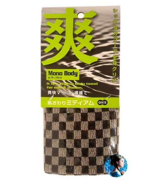 Мочалка для тела средней жесткости Черно-Серебристая OHE Nylon Towel Medium Black-Silver