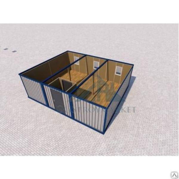 Модуль блок контейнер с тамбуром 6х7,2х2,36м. (скат 15-20см)