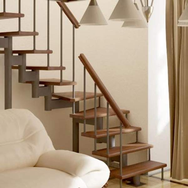 Модульная лестница Фаворит (с поворотом на 90)