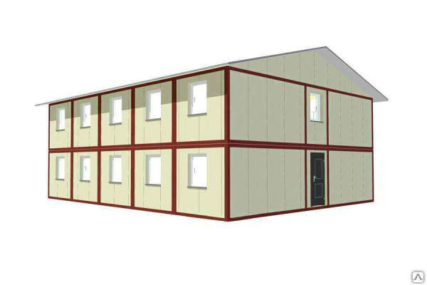 Модульное здание общежитие на 40-60 человек.