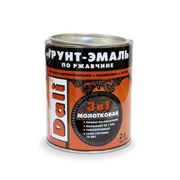 Молотковая грунт-эмаль 3 в 1 Dali 2л